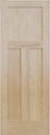 Red Oak Flat 3 Panel Door